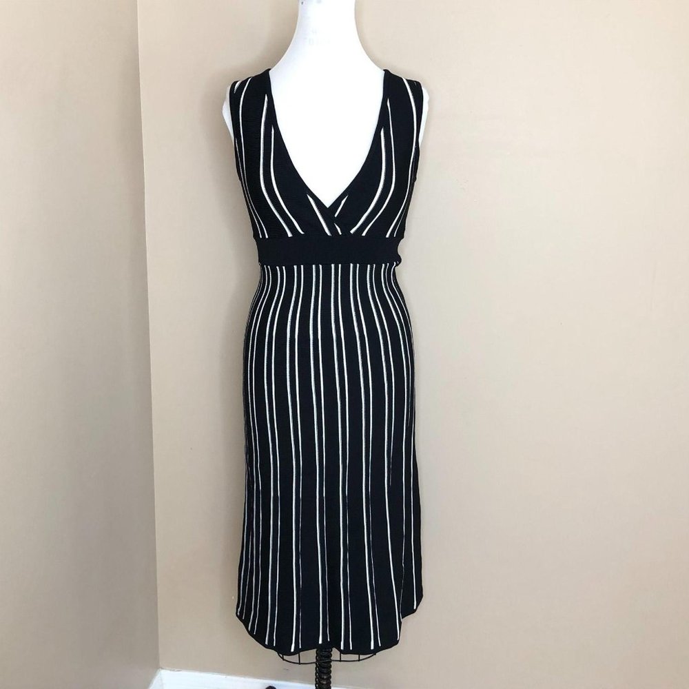 L'Agence Striped Knit Sleeveless Dress